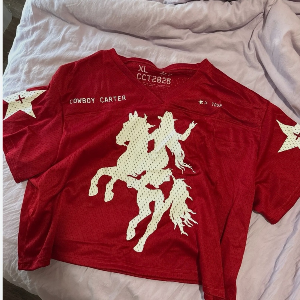 Cowboy Carter Red Women's Jersey Top